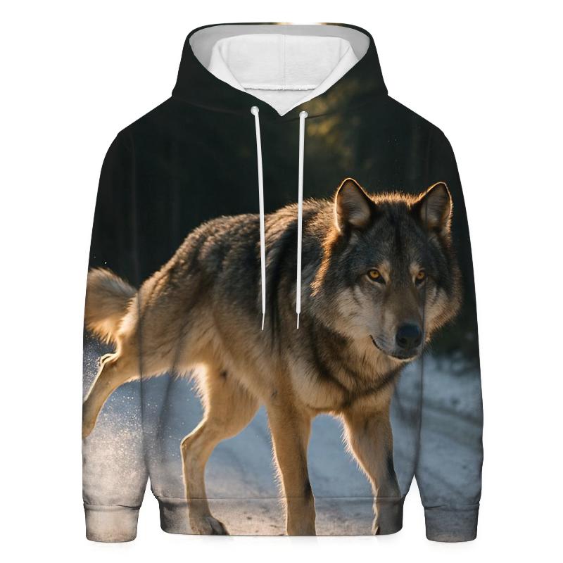 Forest Road Scent Marking With Snow Dust lightweight hoodies