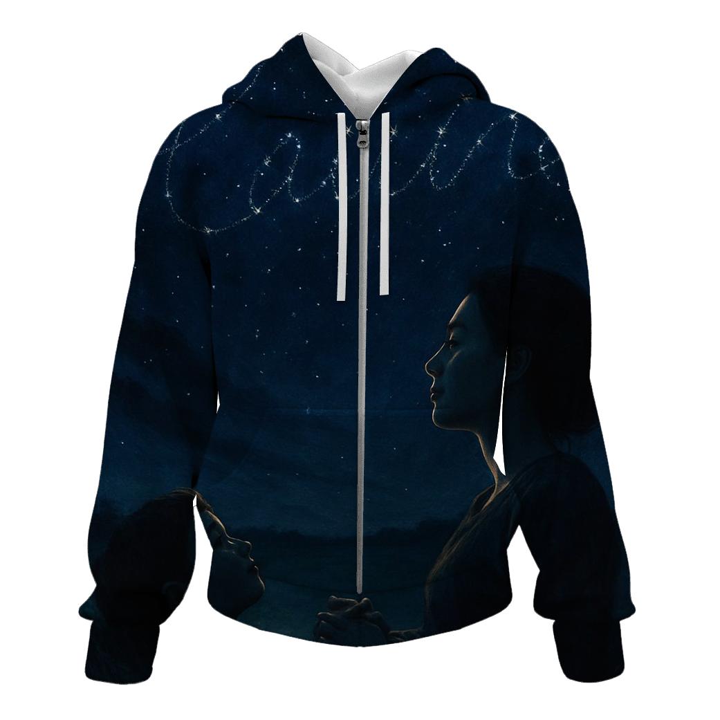 A Mother’s Name Written In Starlight embroidered hoodies