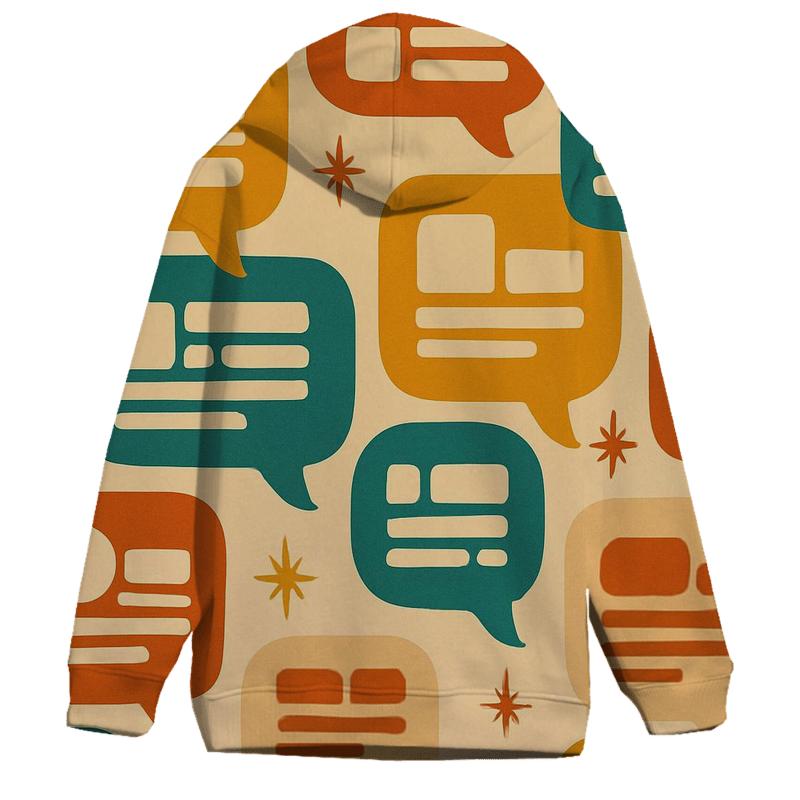 Seventies Typographic Speech Bubbles hoodie styles