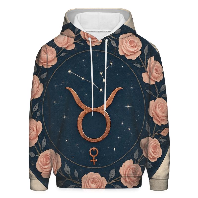 Taurus Venus Rose Star Seal zip-up hoodies