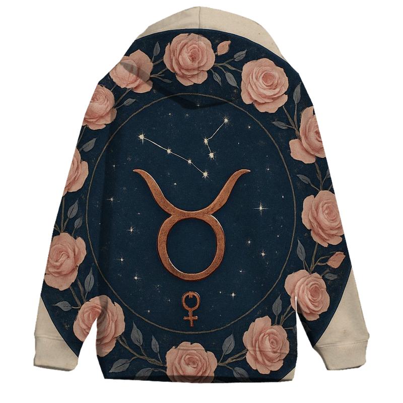 Taurus Venus Rose Star Seal zip-up hoodies