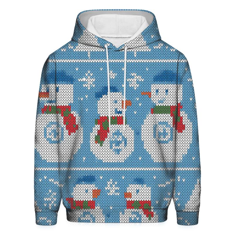 Snowman Sweater Weather Compass Design embroidered hoodies