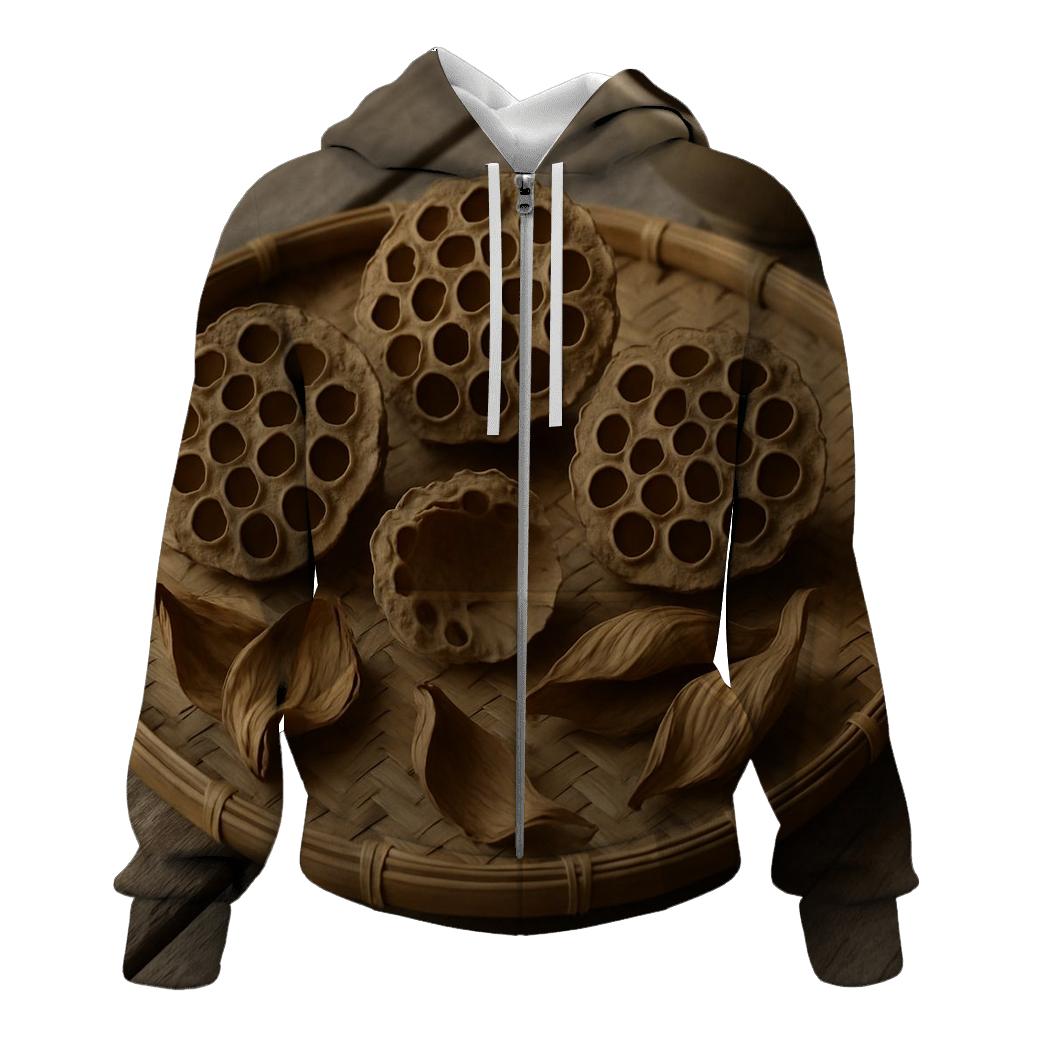Lotus Seed Pods Drying On A Bamboo Tray hoodie trends