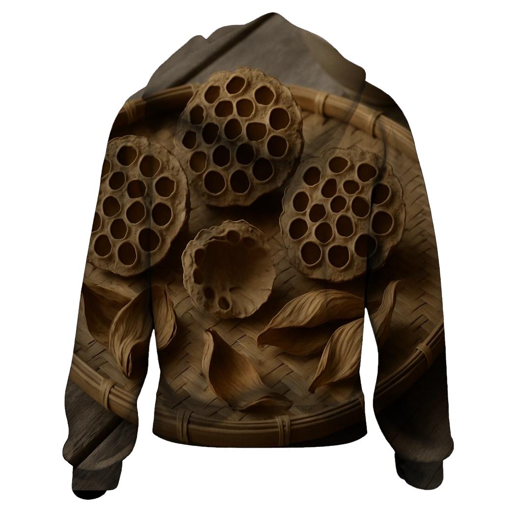 Lotus Seed Pods Drying On A Bamboo Tray hoodie trends
