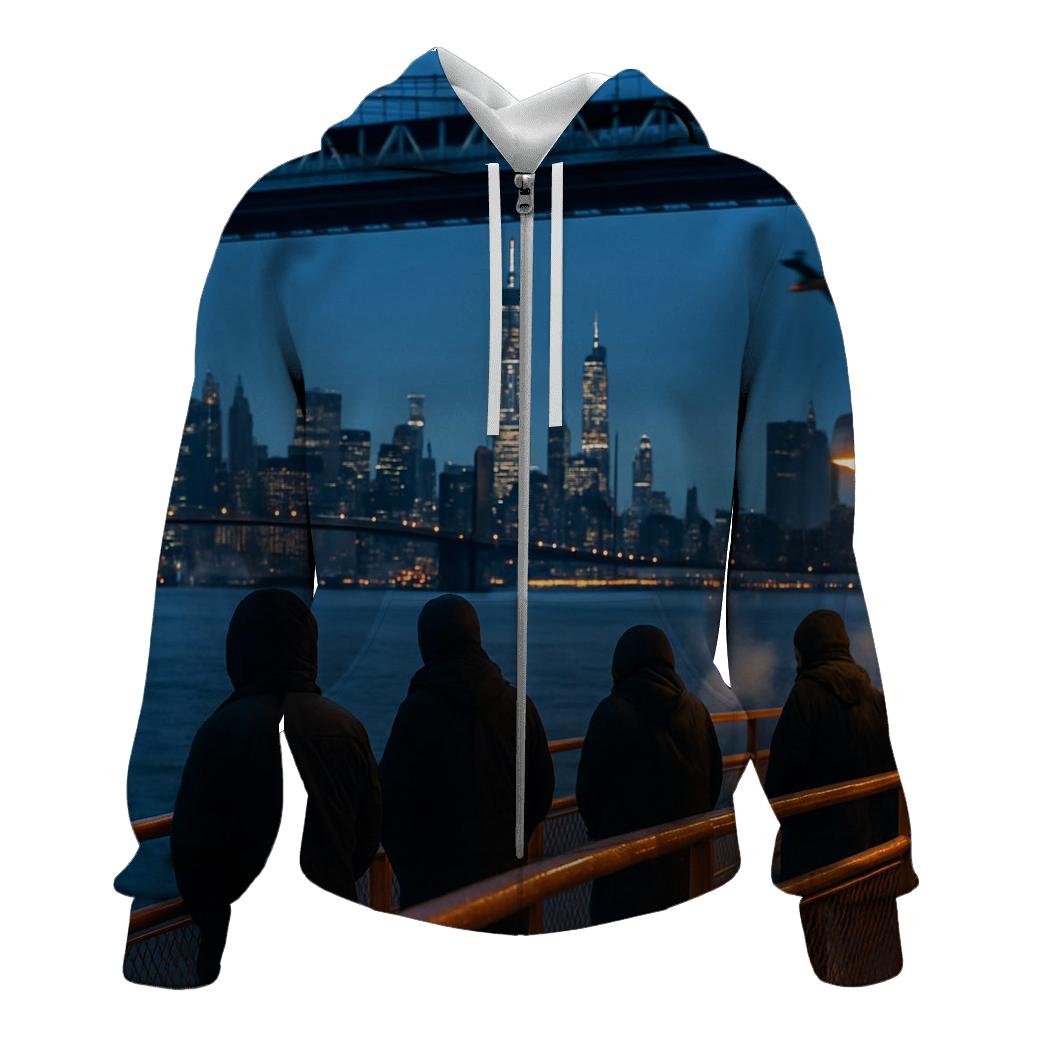 First Ferry Of Winter Under The Manhattan Bridge custom hoodies