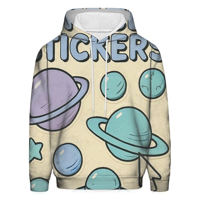 Worn 1990s Planetary Sticker Sheet designer hoodies