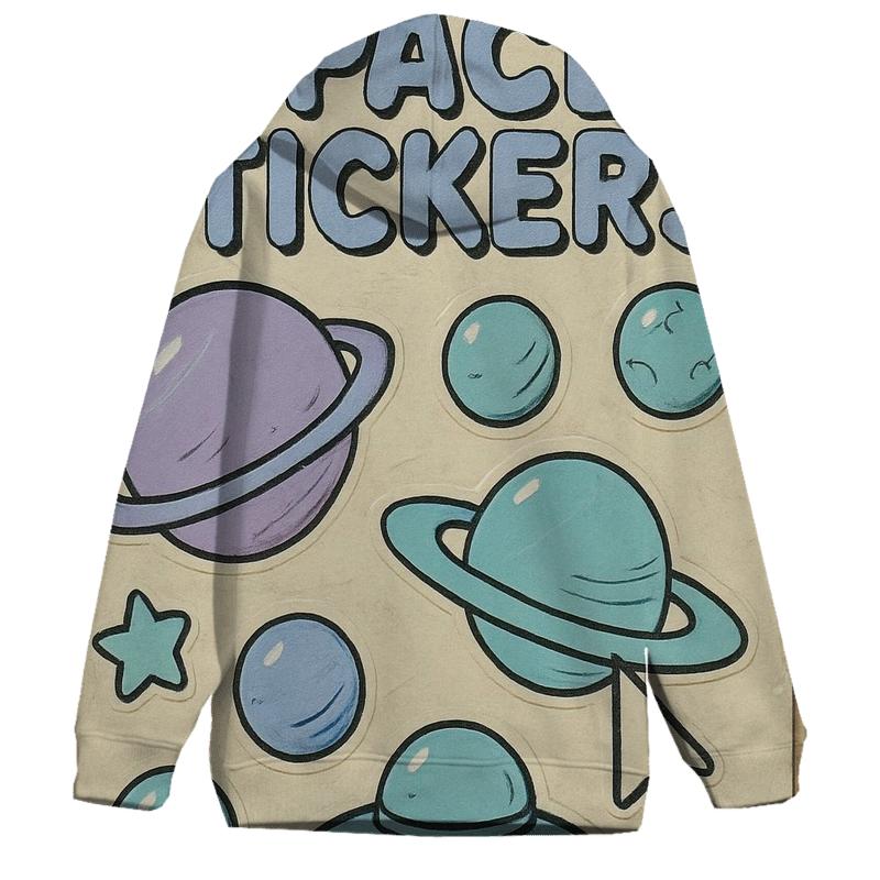 Worn 1990s Planetary Sticker Sheet designer hoodies