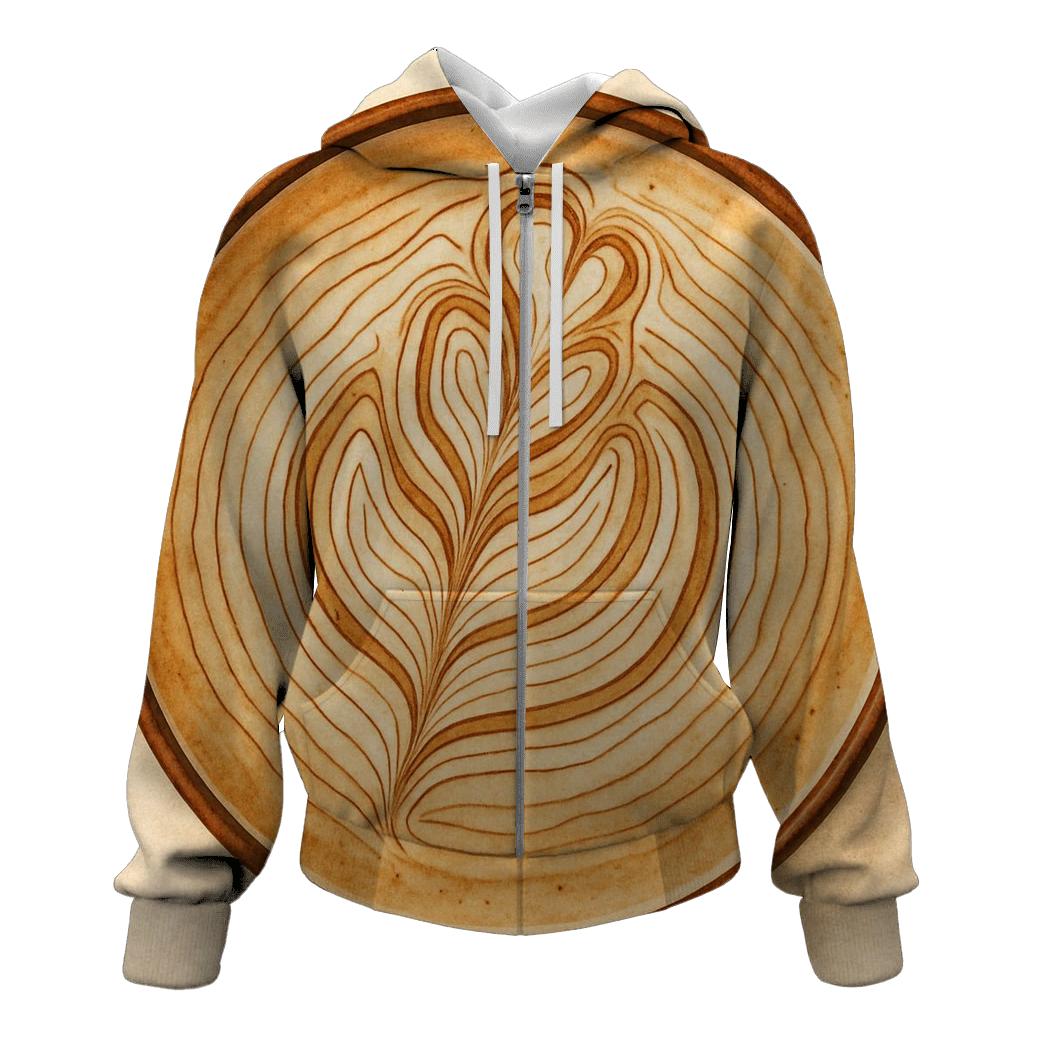 Latte Topography embroidered hoodies