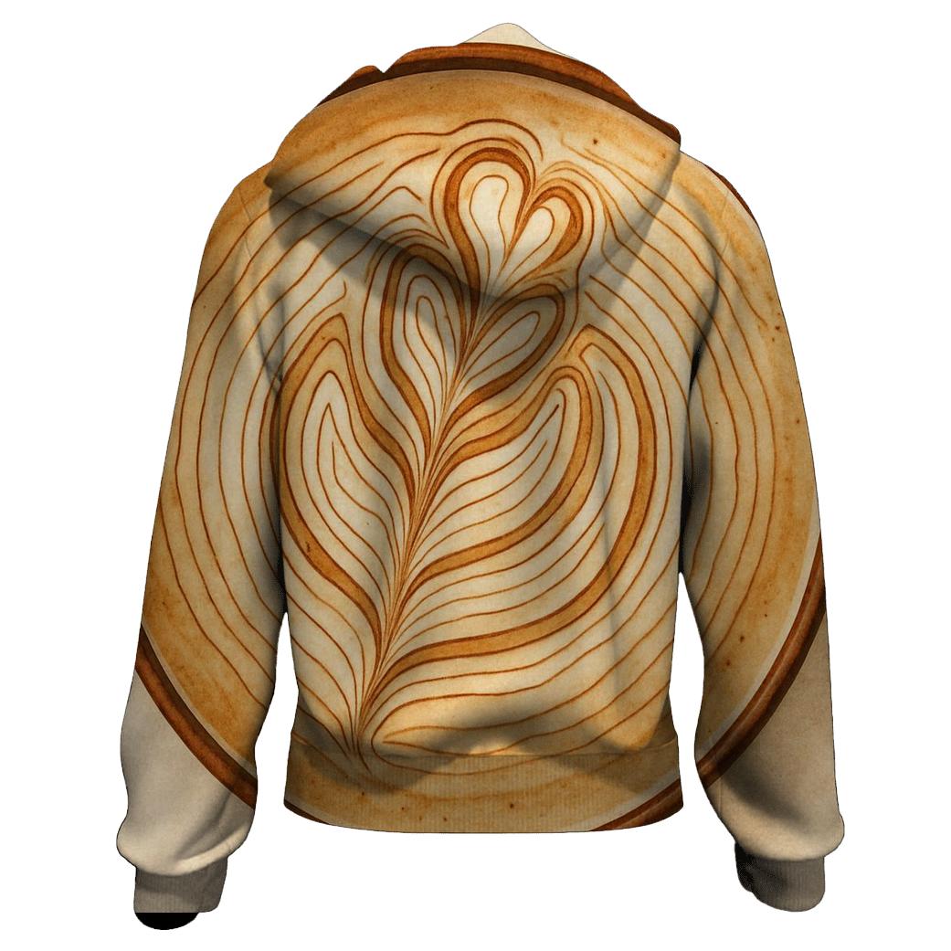 Latte Topography embroidered hoodies