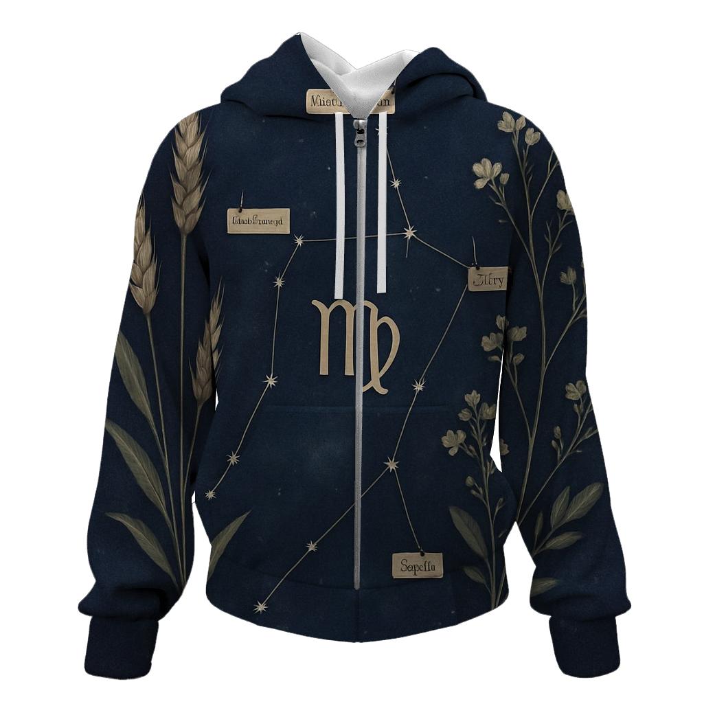 Virgo Wheat Constellation Herbarium custom hoodies