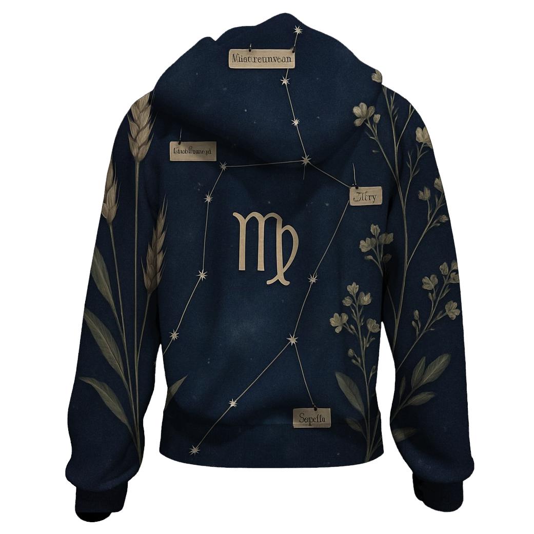 Virgo Wheat Constellation Herbarium custom hoodies