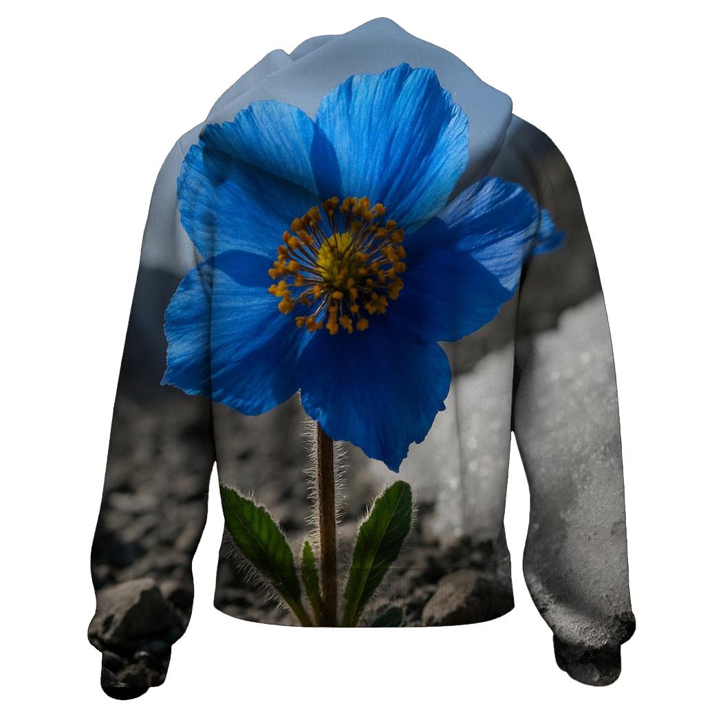 Blue Poppy Bloom In Alpine Scree hoodies fashion