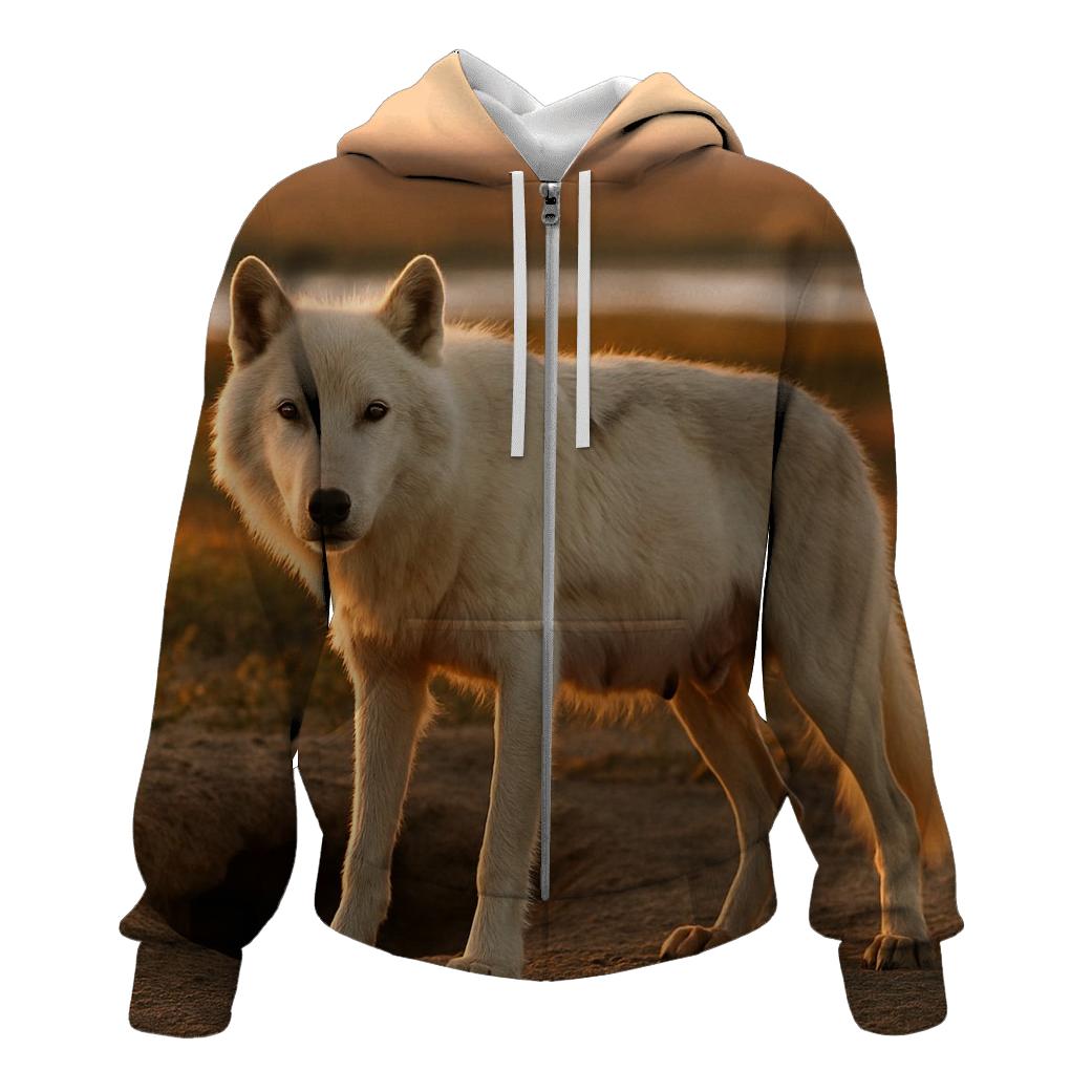 Den Site Survey On Arctic Tundra Ridge lightweight hoodies