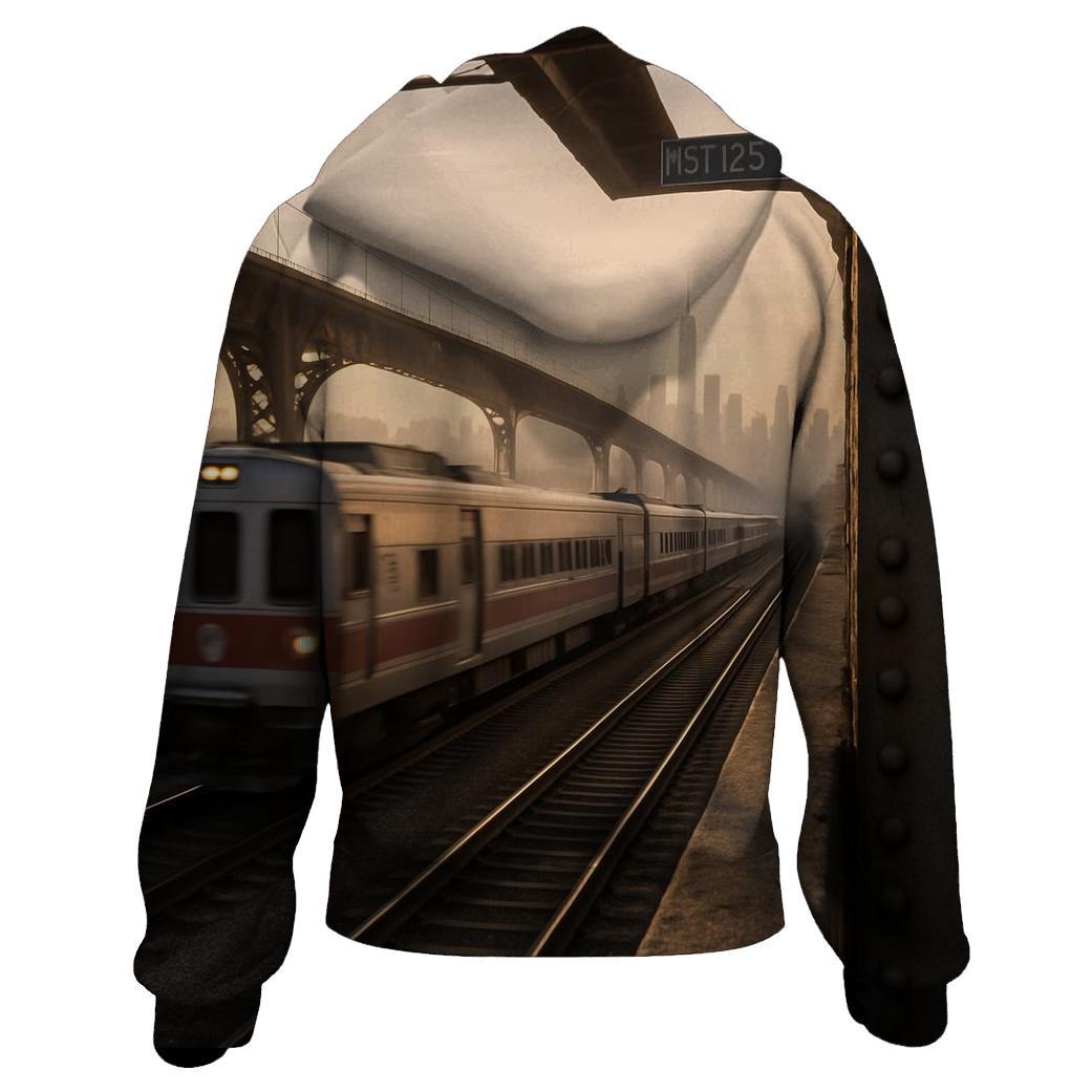 Harlem River Sunrise From A Metro North Overpass zip-up hoodies