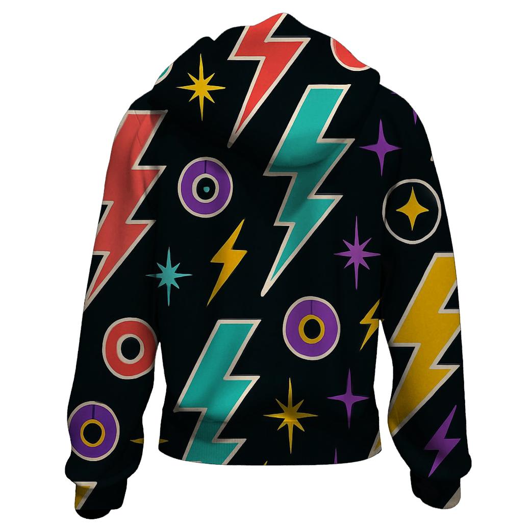 Roller Rink Lightning Pattern zip-up hoodies