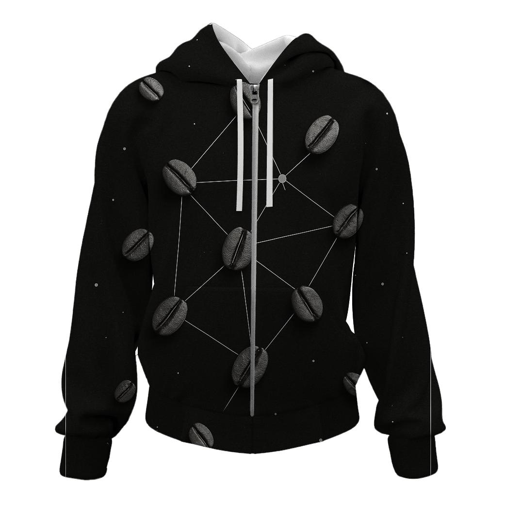 Bean Constellation Grid printed hoodies