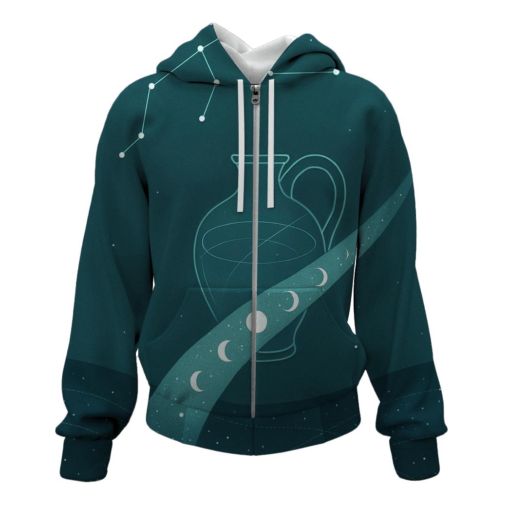 Aquarius Celestial Pouring Vessel graphic hoodies