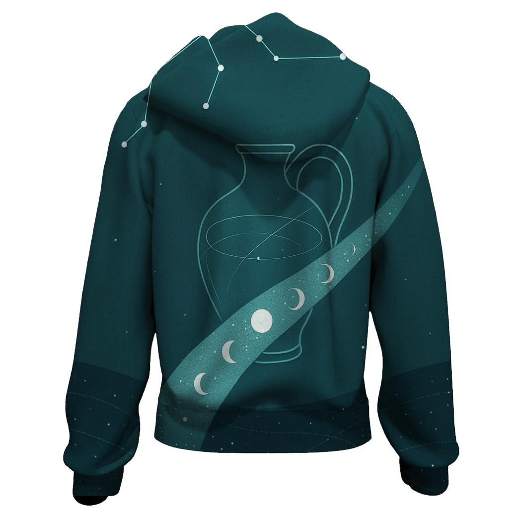 Aquarius Celestial Pouring Vessel graphic hoodies