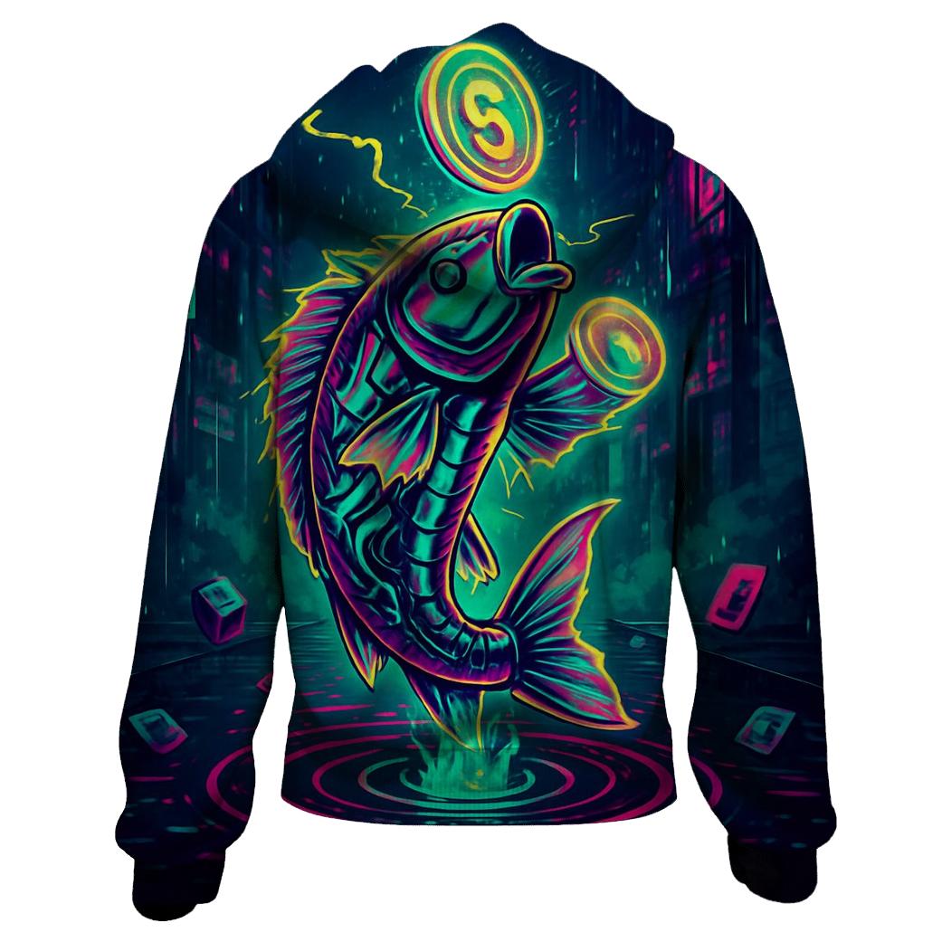 Neon Koi Signal Heist custom hoodies