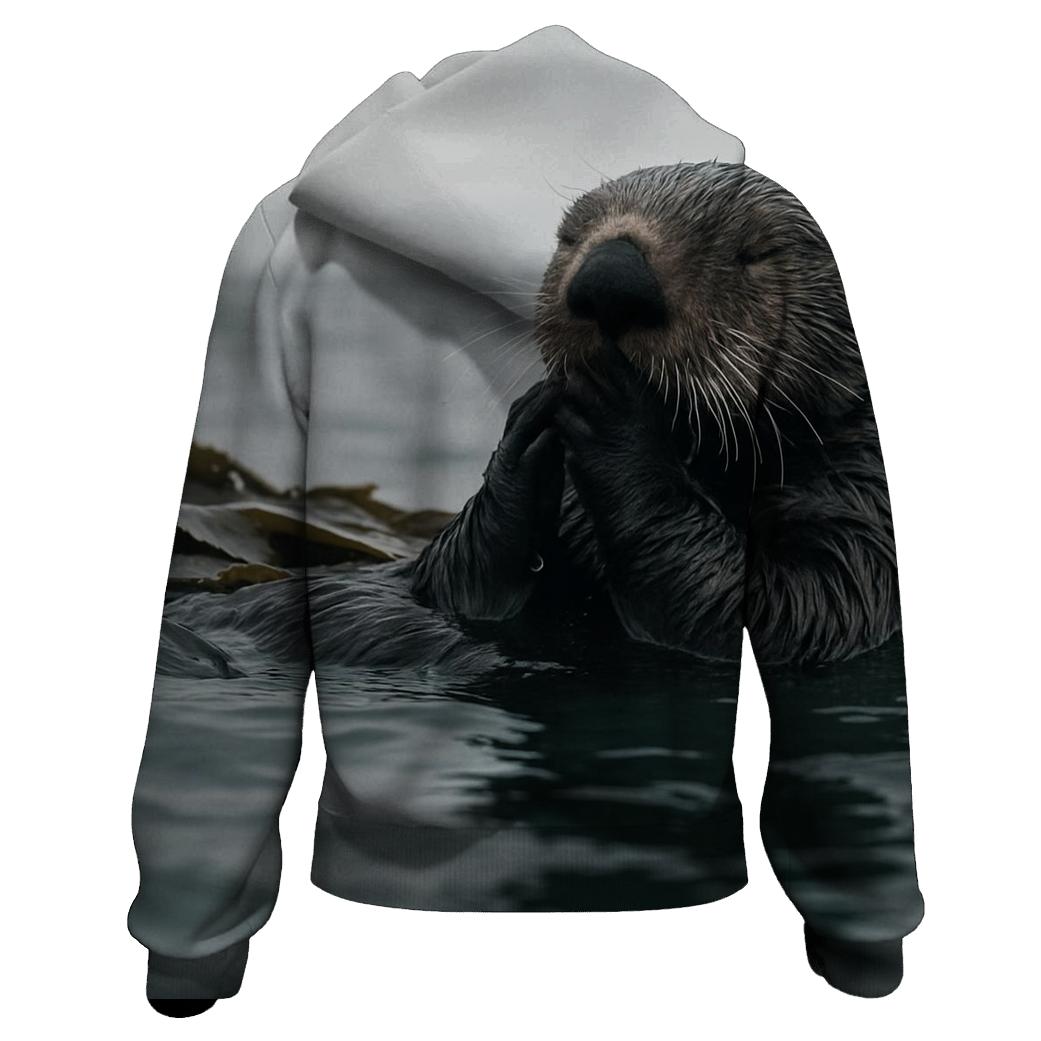 Kelp Edge Patrol Sea Otter embroidered hoodies