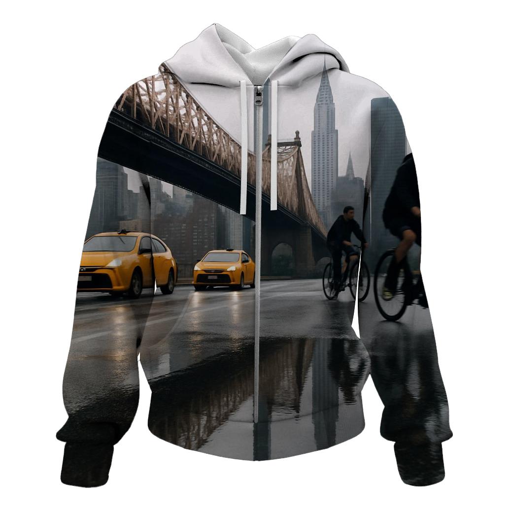 Rain Gloss Reflections On Queensboro Bridge Approach hoodies fashion
