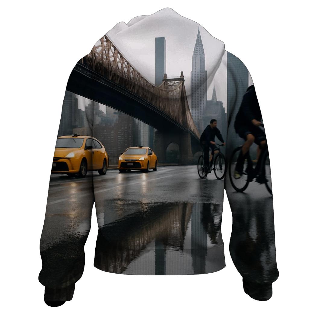 Rain Gloss Reflections On Queensboro Bridge Approach hoodies fashion