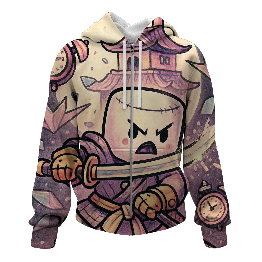 Clockwork Marshmallow Samurai printed hoodies