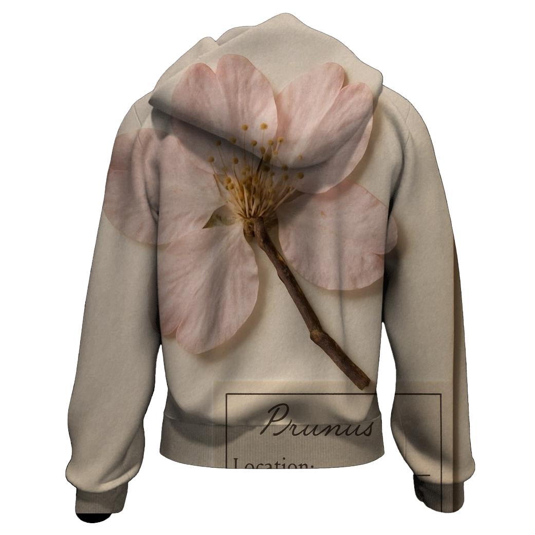 Cherry Blossoms Pressed Between Herbarium Sheets printed hoodies