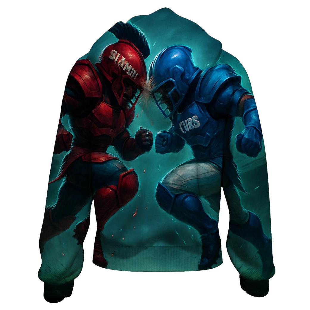 Midnight Helmet Clash Over Wrigley Fog embroidered hoodies