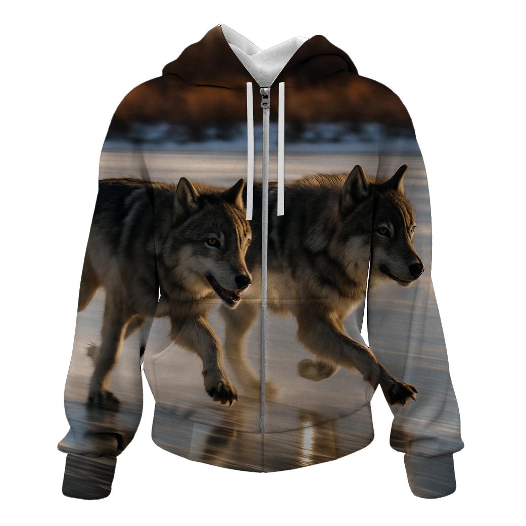 Ice Edge Hunt On A Wind Scoured Lake pullover hoodies