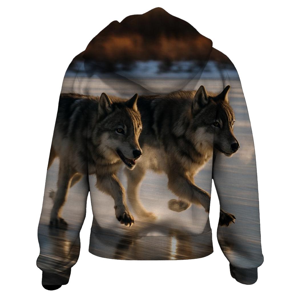 Ice Edge Hunt On A Wind Scoured Lake pullover hoodies
