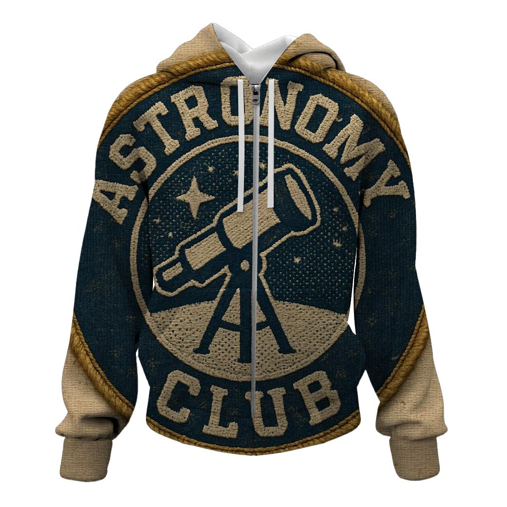 Old School Astronomy Club Patch Emblem lightweight hoodies