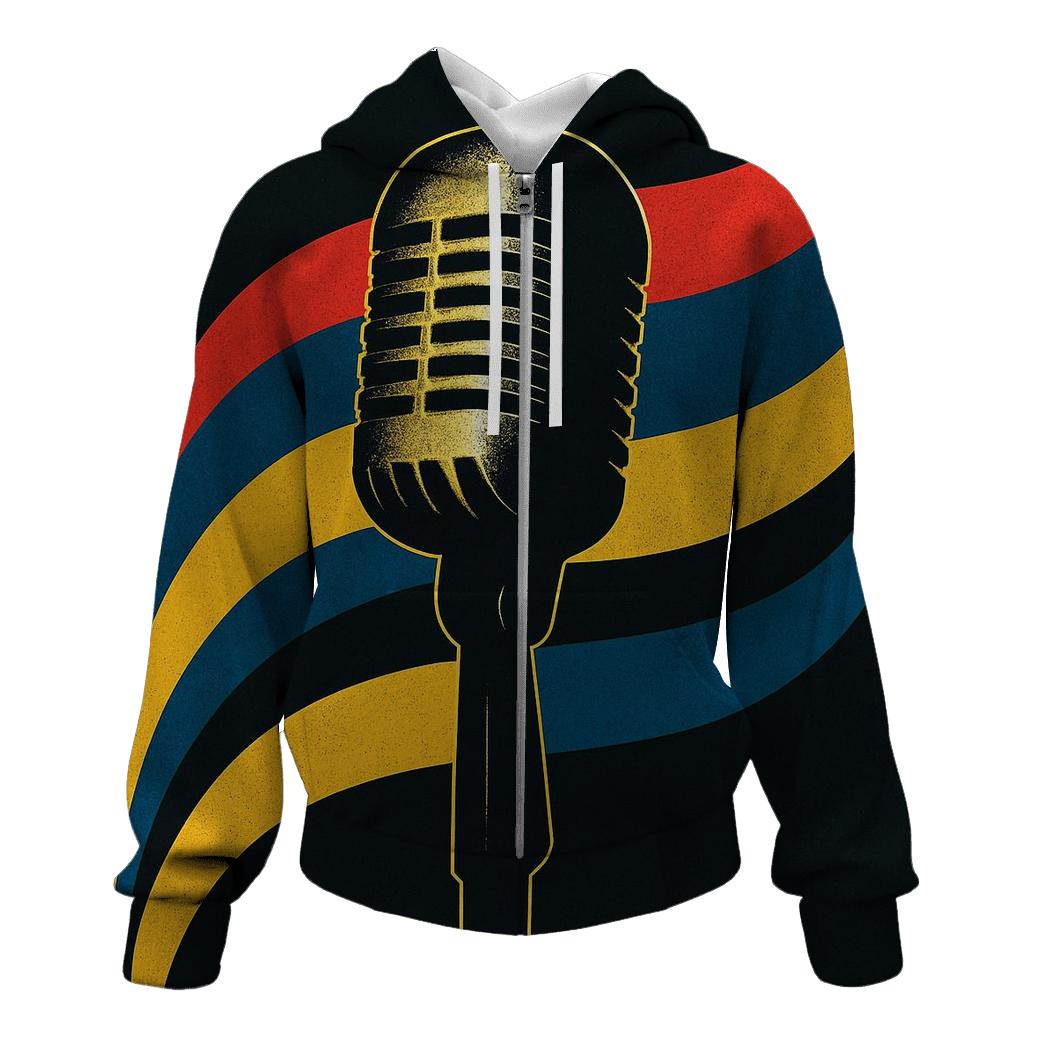 Metallic Foil Microphone Aurora pullover hoodies