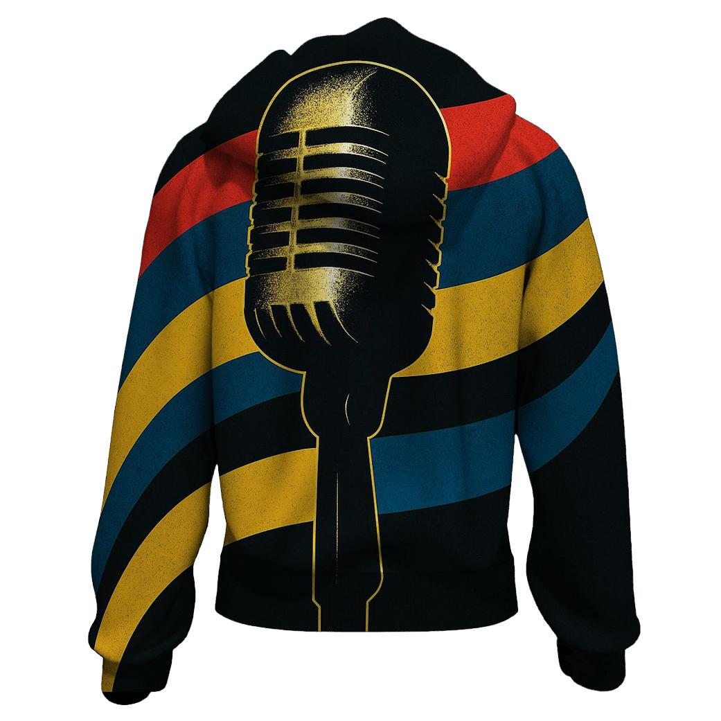 Metallic Foil Microphone Aurora pullover hoodies