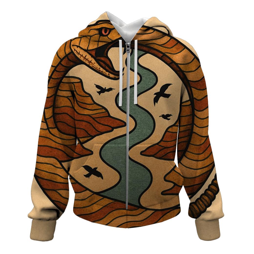 Canyon Echo Serpent Ring zip-up hoodies