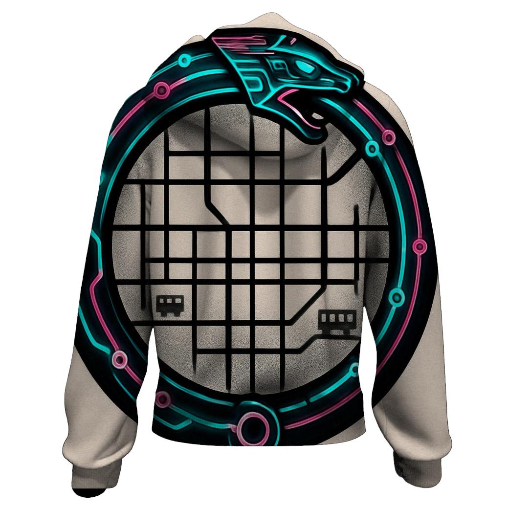 Neon Metro Ouroboros Circuit hoodie designs