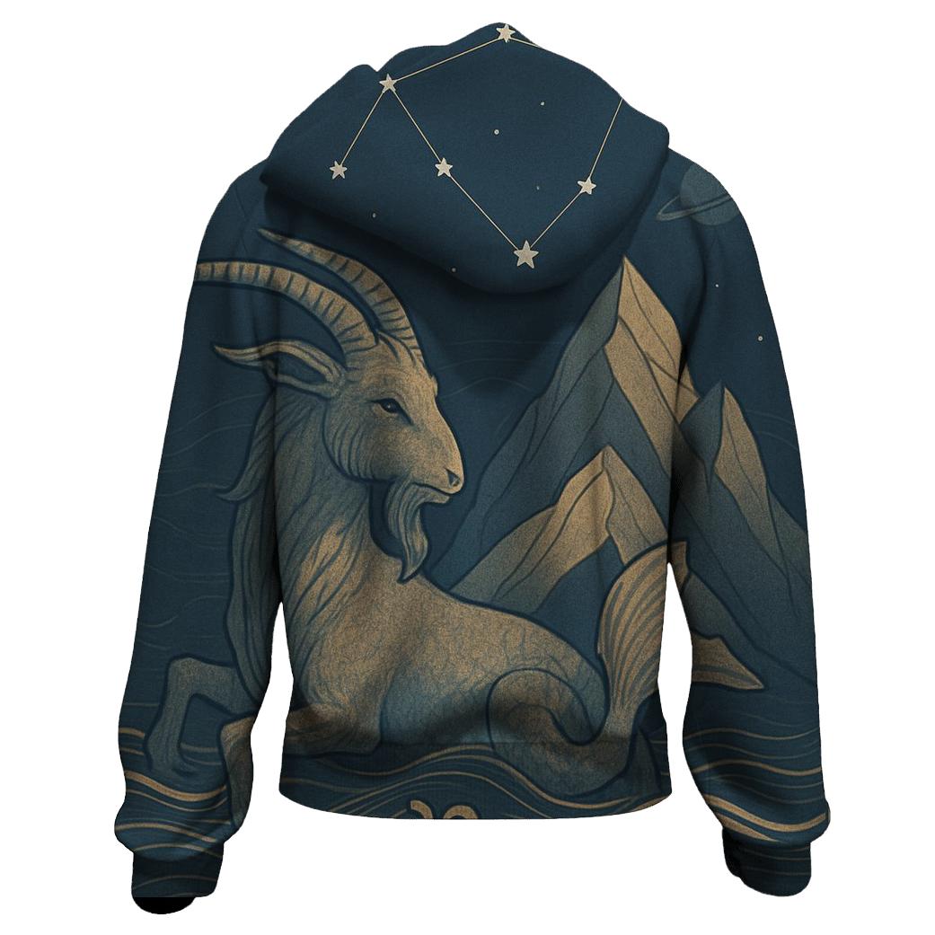 Capricorn Sea Goat Mountain Chart graphic hoodies