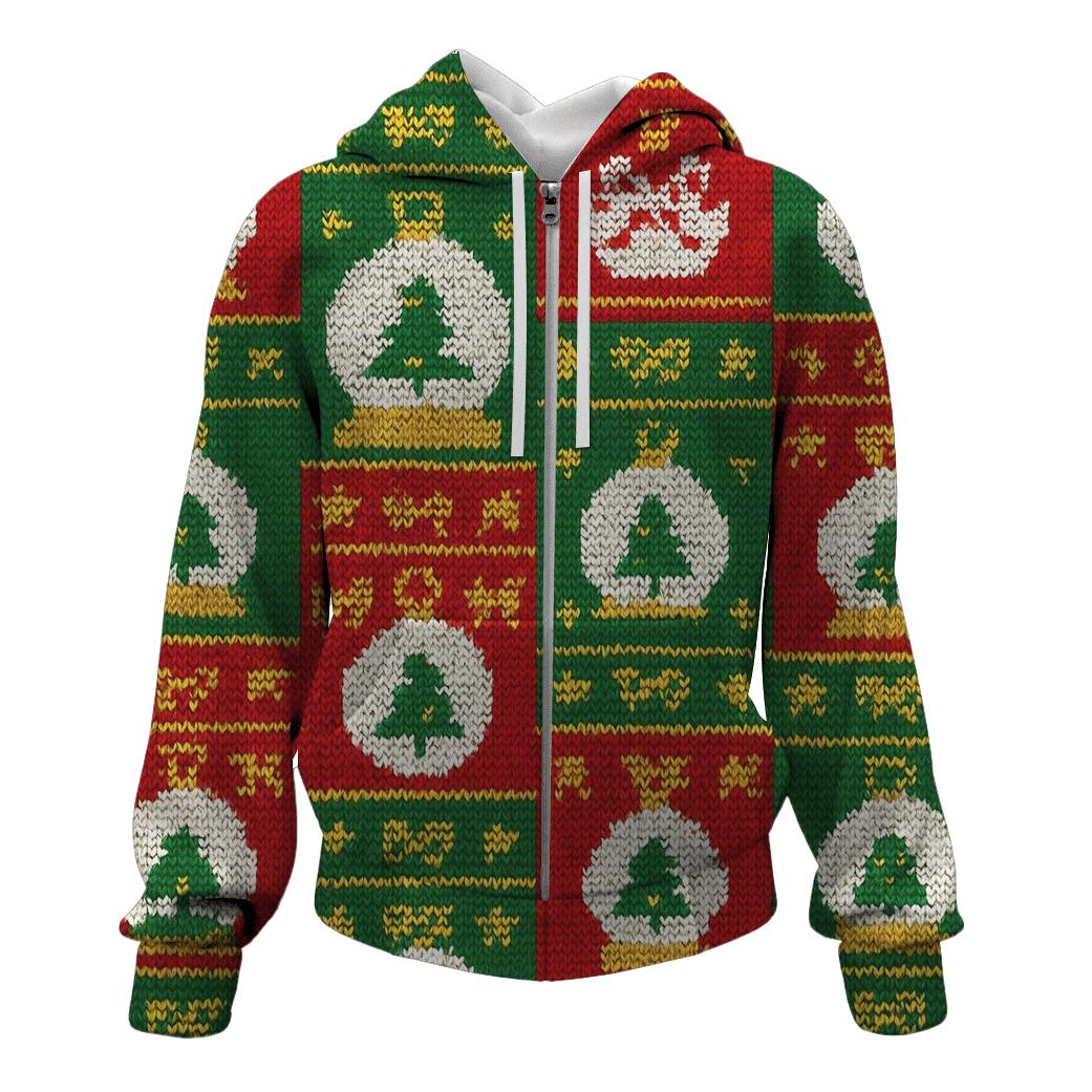 Ornament Snow Globe Patchwork Design hoodie designs
