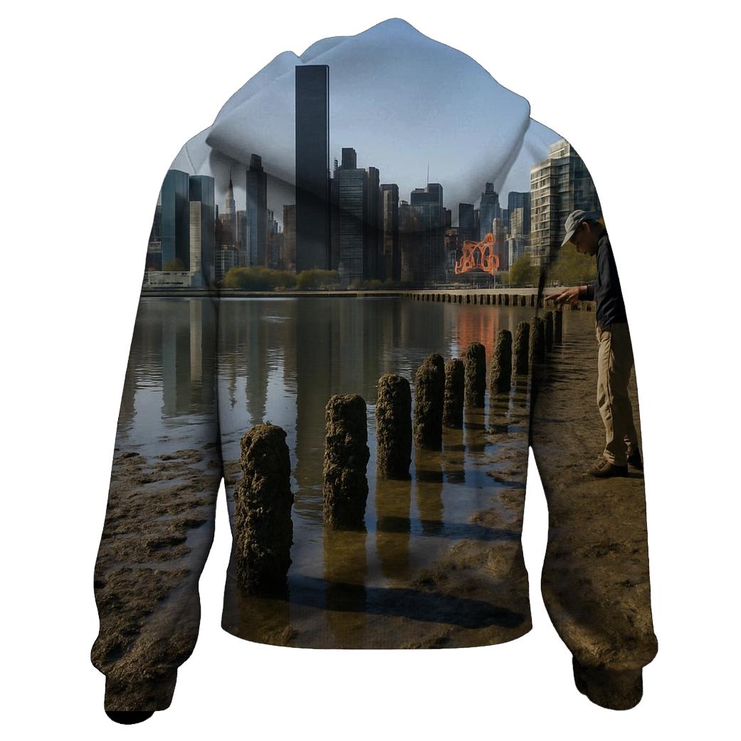 Low Tide Mudflats At Gantry Plaza With Midtown Across The River hoodies fashion