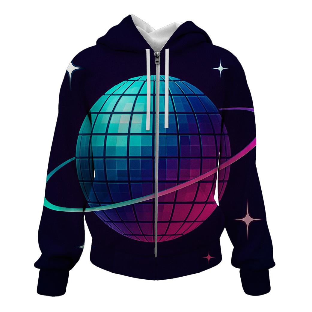 Disco Ball Orbit Grid lightweight hoodies
