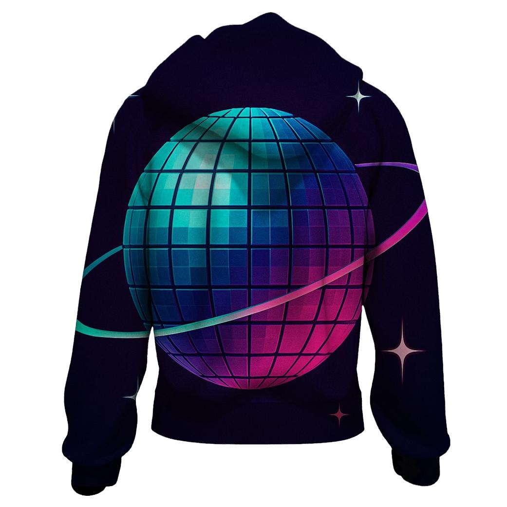 Disco Ball Orbit Grid lightweight hoodies