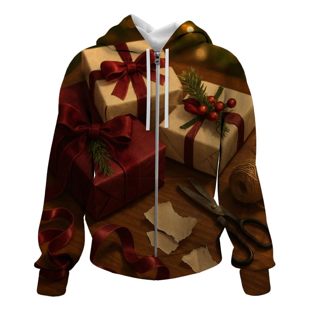 Ribbon Curl Gift Wrapping Table printed hoodies