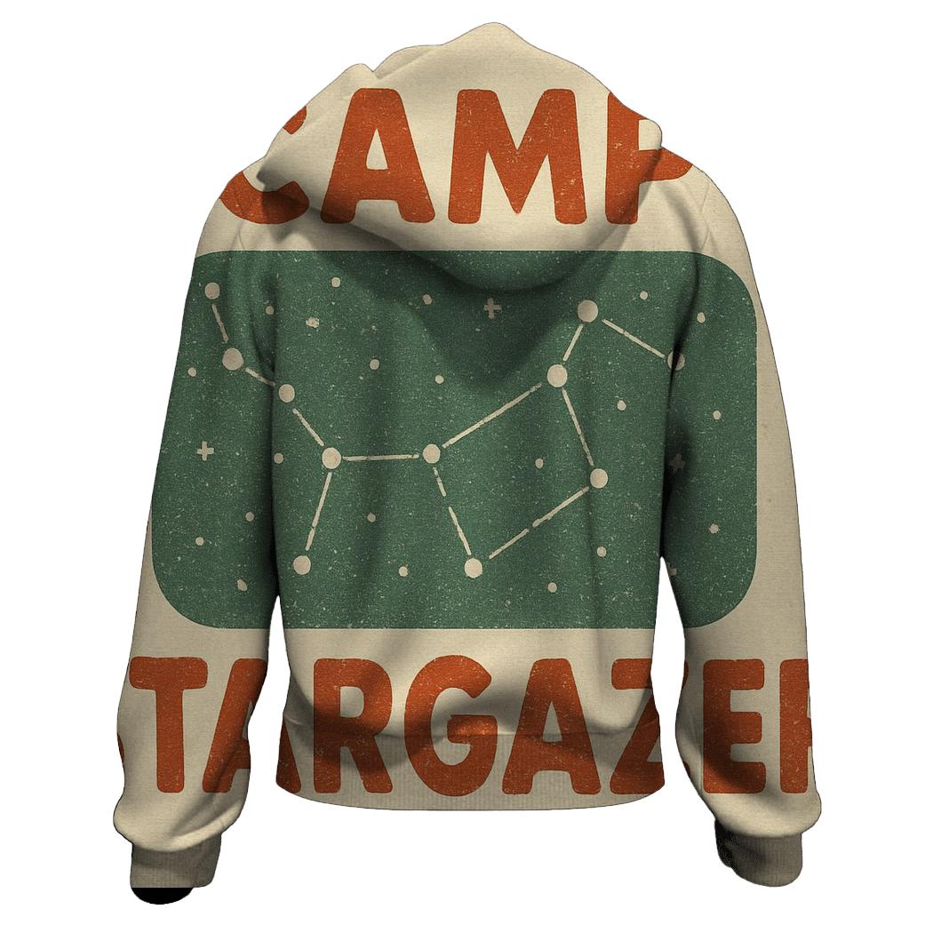 Retro Summer Camp Star Map Banner zip-up hoodies