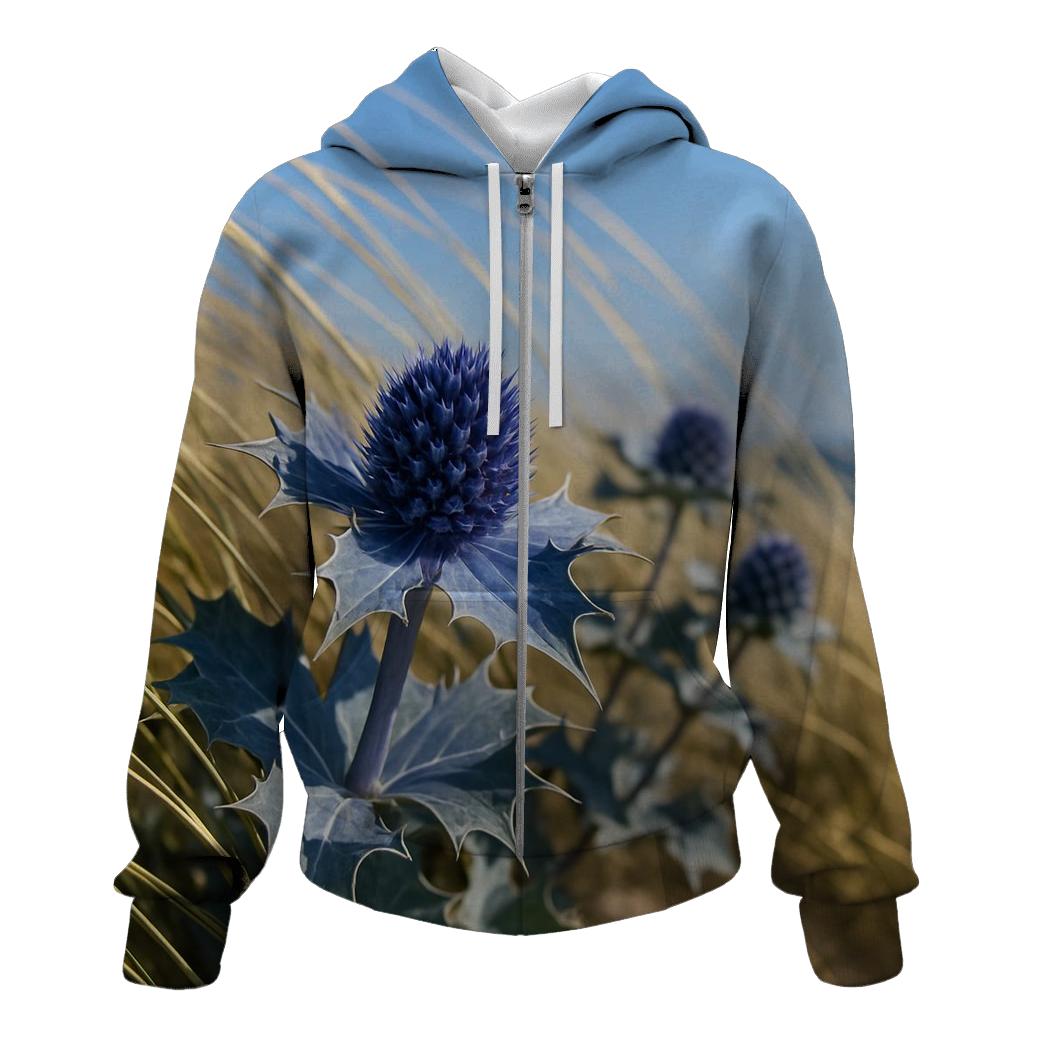 Sea Holly And Dune Grass In Coastal Wind graphic hoodies