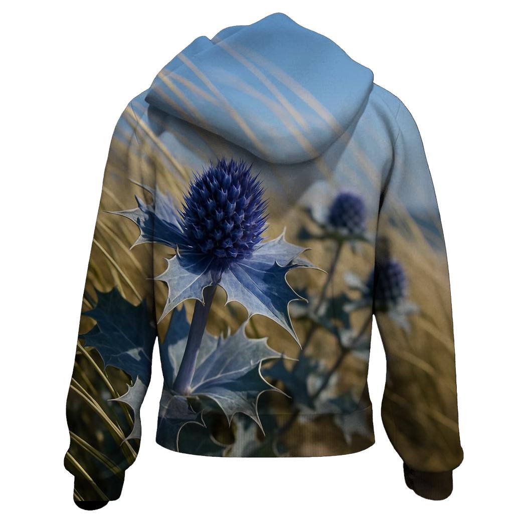 Sea Holly And Dune Grass In Coastal Wind graphic hoodies