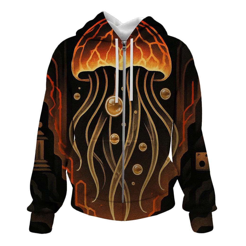 Volcano Jellyfish Cathedral embroidered hoodies