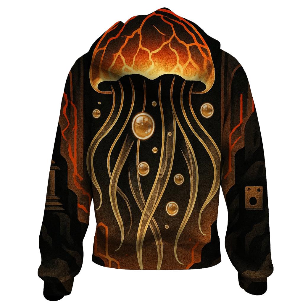Volcano Jellyfish Cathedral embroidered hoodies