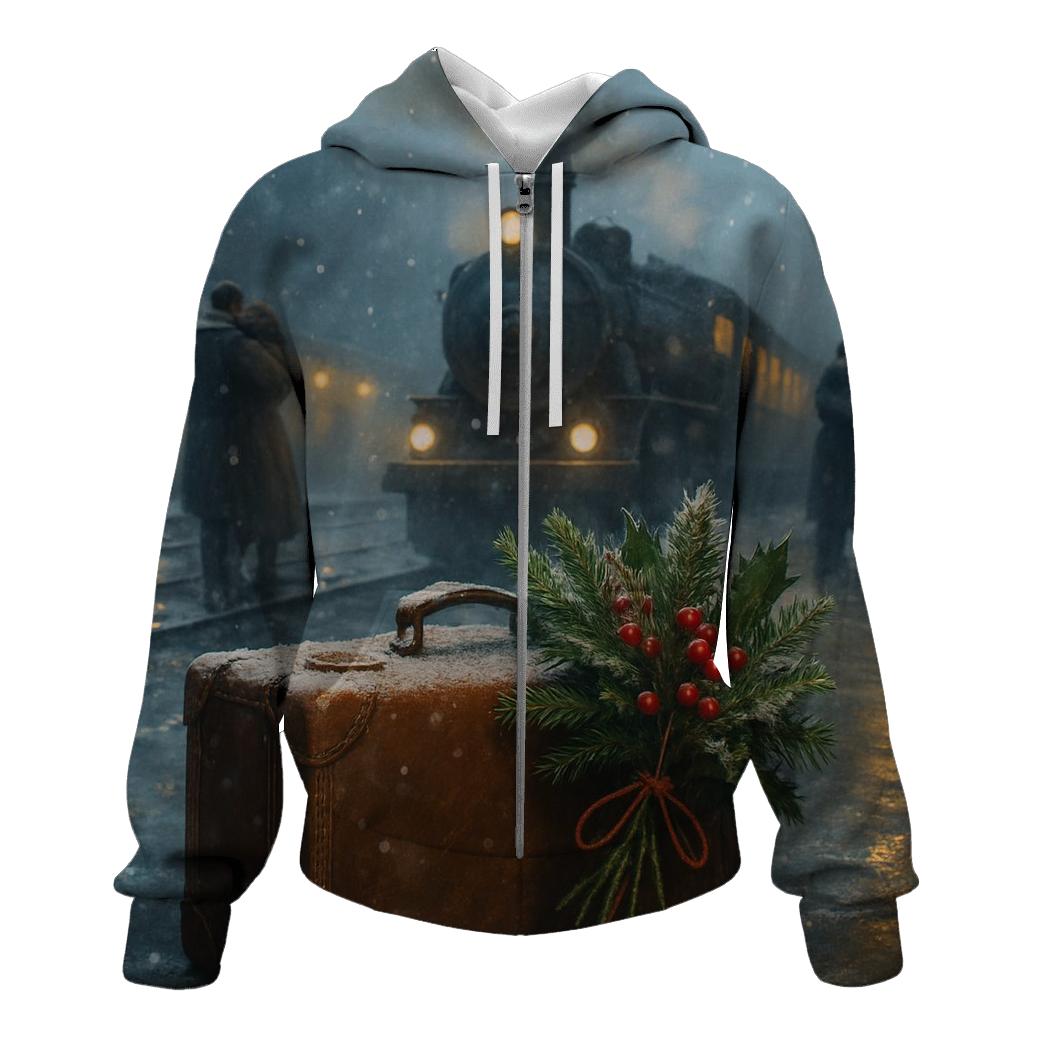 Train Station Homecoming Snowfall lightweight hoodies