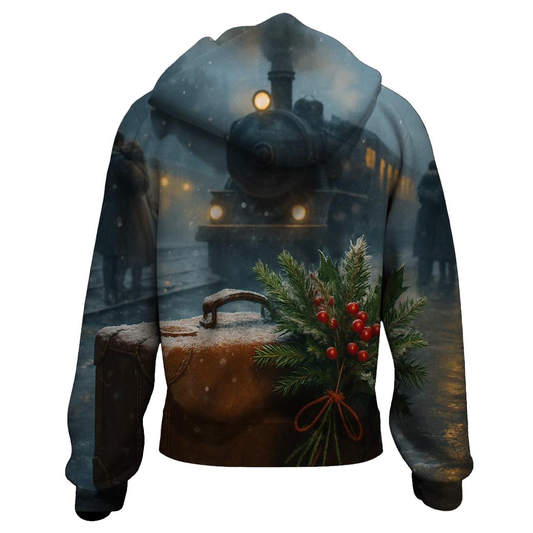 Train Station Homecoming Snowfall lightweight hoodies