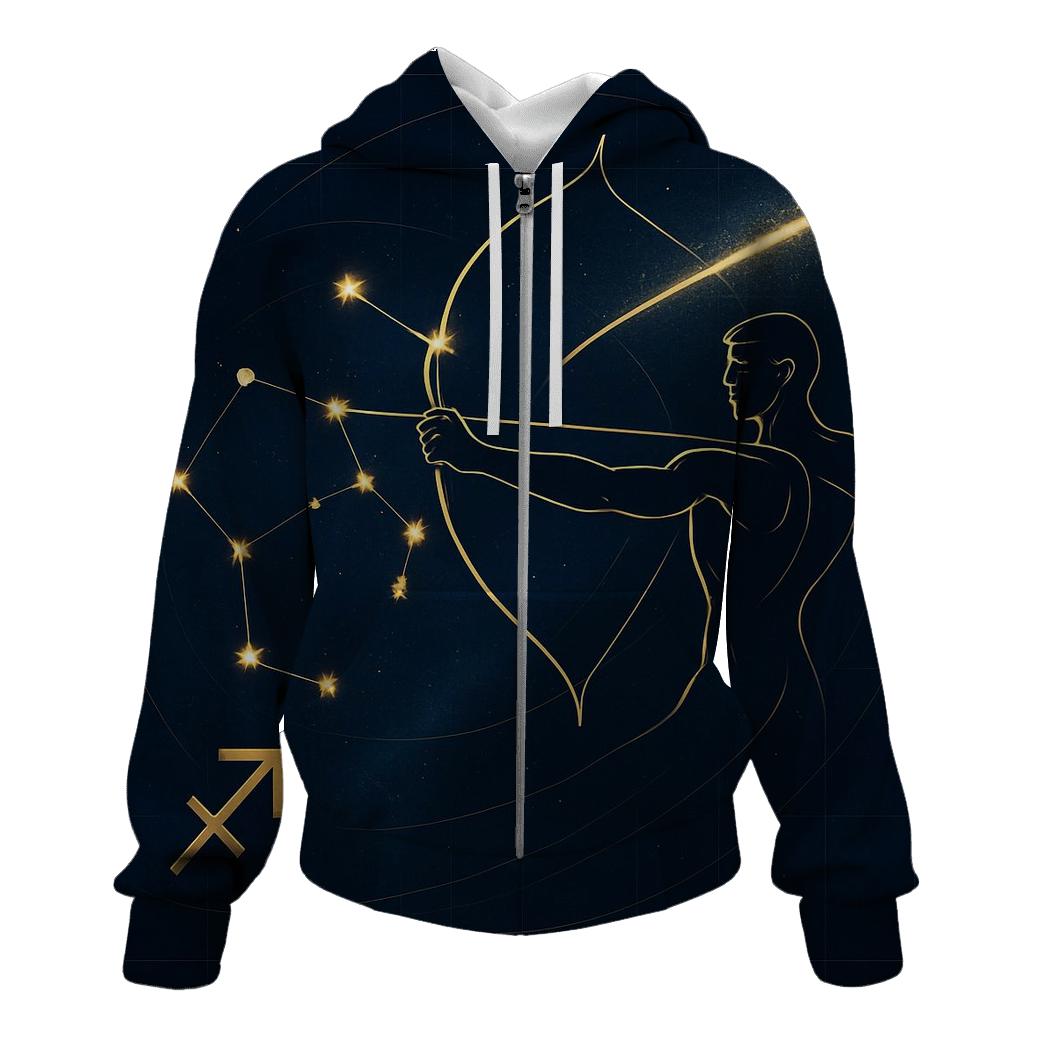 Sagittarius Archer Galactic Trajectory Map hoodie styles